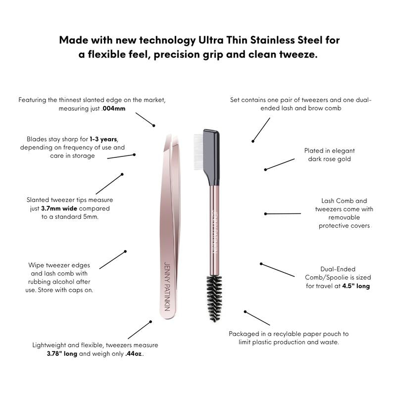 The Big Reveal Touch Up Tools for Lashes and Brows Set of Tweezers